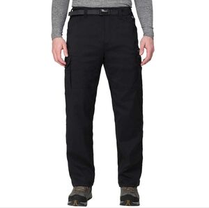 NWT MEN'S BELTED LINED BLACK CARGO PANTS SIZE MEDIUM